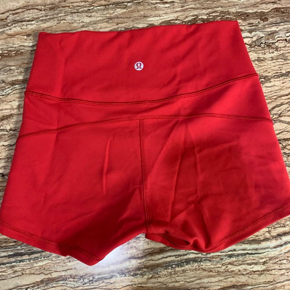 Lululemon red boogie shorts